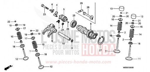 ARBRE A CAMES/SOUPAPE CRF450R3 de 2003